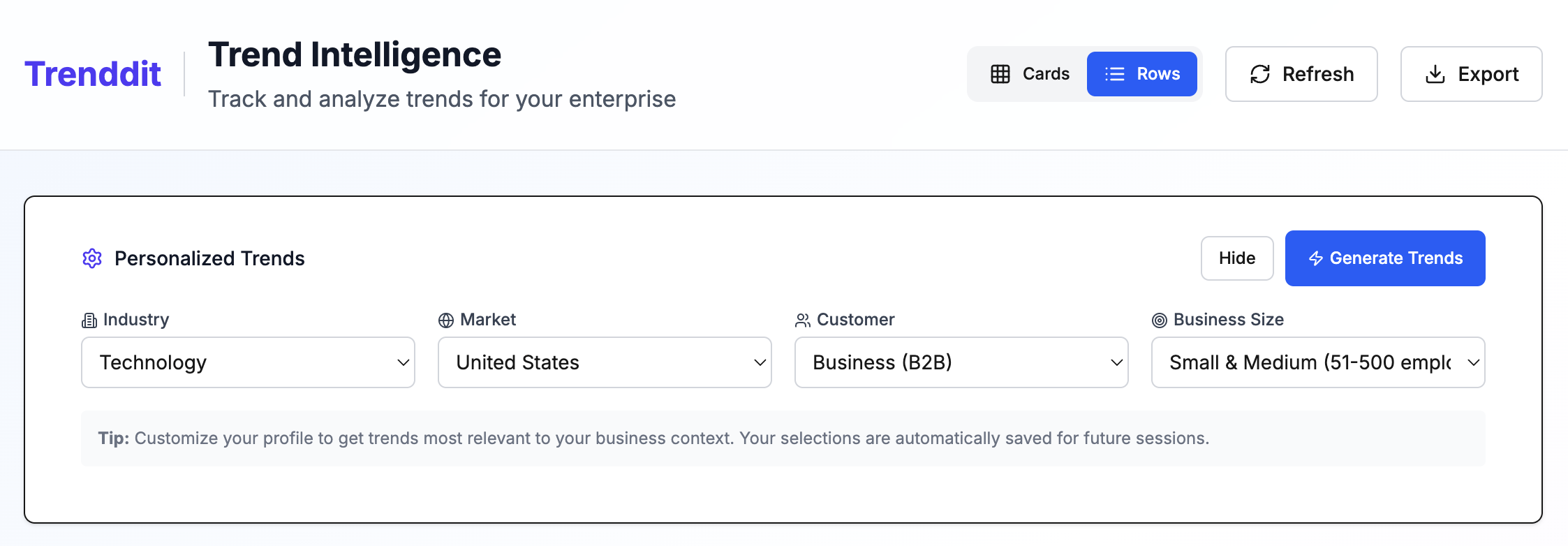 Getting Started with Trenddit Client: AI-Powered Enterprise Intelligence